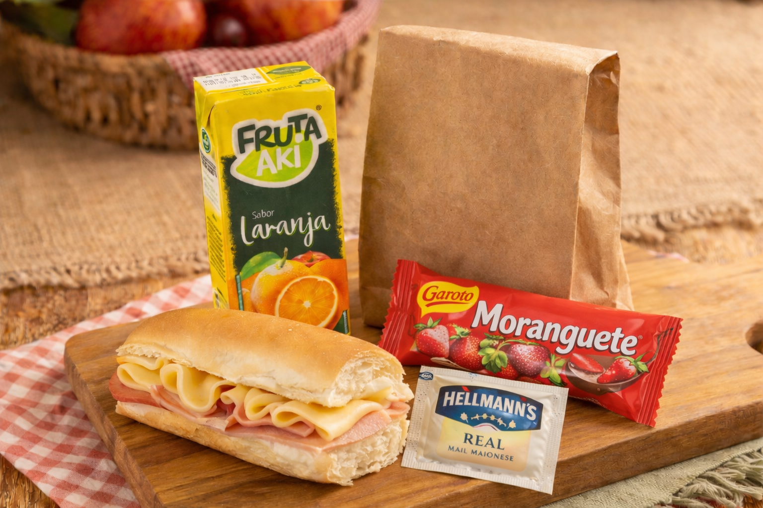 Kit Bom e Barato: baguete, suco e acompanhamento doce